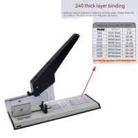 Hand Stapler Operated Duty Stapling 100/200 Paper Heavy Bookbinding Binding Huapuda Large Staples Capacity Sheet