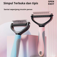 [COD]Sisir mandi anti-hilang stainless steel untuk bulu hewan peliharaan, kucing, anjing, dan kelinc
