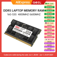 GeIL DDR5 Laptop Memory Ram 4800MHZ 5200MHZ 5600MHZ RAM 8GB 16GB 24GB 32GB for Laptop CL40/CL42/CL46 Notebook Memoria RAM 1.1V