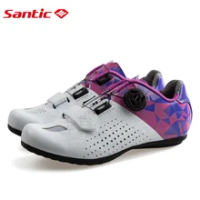 Santic New Road Cycling Shoes Women All Terrain Non-locking Breathable Mountain Bike Shoe Leisure Road Bicycle Flat Shoes 36-39