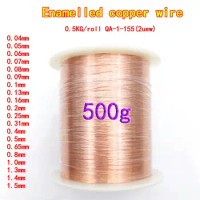 500g/roll Enameled Copper Wire 0.13/ 0.25mm 0.5/0.8 0.65 1.3 1.4mm QA-1-155 Magnet Wire Coil Winding wire Inductance Motor coil