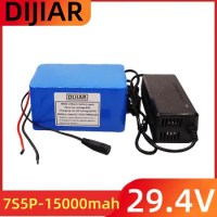 7S5P 18650 Lithium Battery Pack 24V 80Ah 15A BMS 500W 29.4V 80000mAh for Wheelchair Electric Vehicle Plus 2A Charger