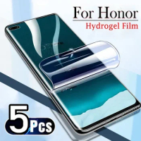 5PCS For Honor 70 90 80 60 50 Pro Plus Full Cover Hydrogel Film Screen Protectors For Honor X9A X8A X7A X9 X8 Magic 5 Lite 4 Pro