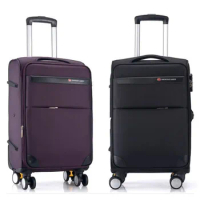 18"20"24"28" Travel Canvas Soft Suitcase With Wheels Carry On Trolley Rolling Luggage Bag Boarding Case For Men Free Shipping