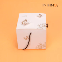20PCS White Paper Box Handle Butterfly Kraft Paper Gift Packaging Box Wedding Party Favors Cookies Chocolate Candy Box Small