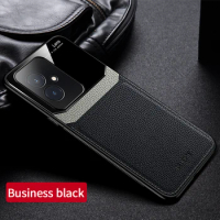 Leather Case for Oppo A2 A79 5G Plexiglass Car Magnetic Holder Silicone Protection Phone Cover OppoA2 OppoA79 CPH2553 Case