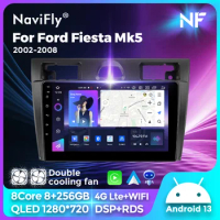 For Ford Fiesta MK5 2002-2008 Car Radio Android 13 Auto Stereo DSP GPS Navigation Auto Radio Multimedia Video CarPlay Player 4G