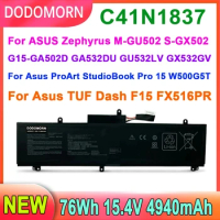 New C41N1837 Laptop Battery For ASUS ROG Zephyrus M GU502 GU502G GA502D, GA532DU GU532LV GX532GW,TUF Dash F15 FX516PE 15.4V 76Wh
