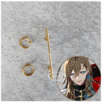 Game Anime VTuber ChroNoiR Bloody Groovy Cospaly Exquisite Earclip Earrings Costume Accessories Jewelry Props Gift