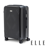 《福利品》【ELLE】羽量級極輕 20吋 法式浮雕系列特級耐刮PP材質行李箱-經典黑