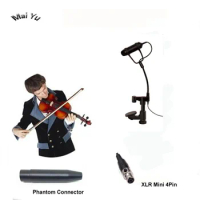 Professional Clip Instrument Violin Microphone Mandolin Viola Microfone for Shure Wireless Transmitter XLR Mini 4Pin Phantom