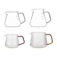 Borosilicate Glass Carafe Coffee Sharing Pot Coffee Kettle Elegant Pour over Coffee Maker Pot for Camping Restaurants Travel