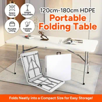 77cm| 122cm| 180cm HDPE Folding Table| Heavy Duty Study Table| Foldable Portable Outdoor Table| Offi