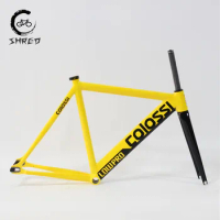 Colossi-fixed gear frame for Track bike, 700C frameset, made of aluminum, carbon fork, high quality, bicycle parts, 53/55cm
