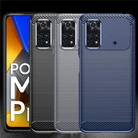 For Xiaomi Poco M4 Pro 4G Case Xiaomi Poco M3 M4 Pro 4G 5G Cover Shockproof Silicone TPU Phone Black Cover Xiaomi Poco M4 Pro 4G