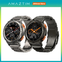 2024 AMAZTIM TANK T2 Smart Watches For Men AOD Digital Watch Bluetooth Call 5ATM Waterproof AMOLED Fitness Men's Smart Watches