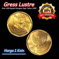 KSP0095 Koleksi Uang Kuno Koin 100 Rupiah (Karapan-Sapi) Thn 1995 Gress Lustre Original