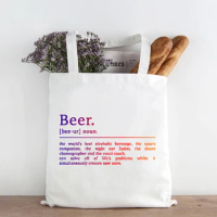 Beer Definition Tote Black Bag Bar Kitchen Prints Fashion Tote Bag Beer Print Alcohol Drink Teacher Student Book Bags Casual