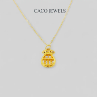 CACO 999 Pure Gold Pendant Necklace \Golden Abacus\" with 18K Gold Plated Chain (1 Piece)"