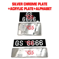 SILVER/CARBON CHROME PLATE+ACRYLIC PLATE+ALPHABET(CUSTOM MADE !!!)