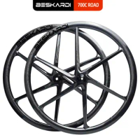 700C Carbon Wheel 6 Spoke SixSpoke 1450g 25mm Width Ceramic Bearing 12 Speed Hub Clincher Road Bicycle Rim Disc Brkae Beskardi