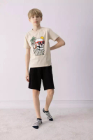 DeFacto Boy's Pajamas Set Printed Short Sleeve Top Shorts E0159A825Sm