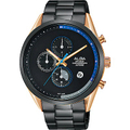 ALBA AM3594X1 Tokyo Design 限量款 44mm 黑色不鏽鋼計時腕錶