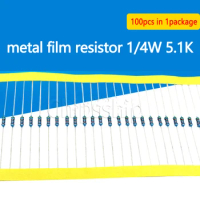 Metal Film Resistor 1 4W 5.1K 1% Five-color Ring Resistor (100 PCS)