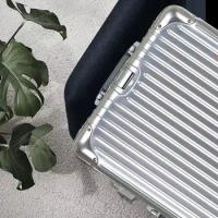 100% aluminum-magnesium alloy suitcase, silent spinner trolley suitcase, women's carry-on suitcase, travel hard case