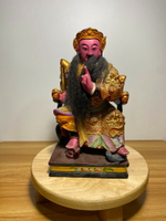 老木雕造像，玄天大帝，真武大帝，北極真君，開臉威嚴莊重，形態
