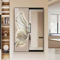 輕奢裝飾畫穿衣鏡隱形穿衣鏡子臥室玄關高階全身鏡全身鏡推拉隱形