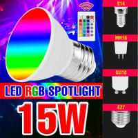 220V RGB Lamp E27 LED Spot Light GU10 LED Bulb GU 5.3 bombillas Colorful Light E14 Magic Led Bulb MR16 Ampoule For Smart Home