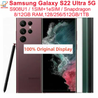 Samsung Galaxy S22 Ultra 5G S908U1 Original 6.8" AMOLED ROM 128/256/512GB/1TB RAM 8/12GB Snapdragon 