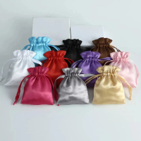 pouch serut drawstring pouch satin velvet kantong serut satin