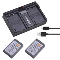 2Pc PS-BLS5 BLS-5 BLS 5 BLS-50 Camera Battery +USB Dual Charger for Olympus OM-D E-M10, PEN E-PL2, E-PL5, E-PL6, E-PM2, Stylus 1