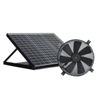 30W 14 Inch Industrial Smart Solar DC Motor Exhaust Fan Wall Ventilation Fan with Solar Power System