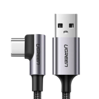 【綠聯】1M USB to Type-C 高速手機傳輸充電線(金屬殼/編織線/L型/3A快充/1米)