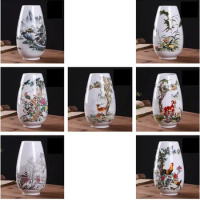 Vintage Ceramic Flower Vase Chinese Traditional Style Animal Vase Tabletop Crafts Home Decor Furnishing Articles Pots