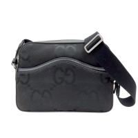 【二手名牌BRAND OFF】GUCCI 古馳 黑色 GG 大標誌帆布 肩背包 斜背包 675891