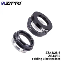 ZTTO 44mm Folding Bike Headset Steering Straight Tube Fork CNC Mountain Bike Low Profile Semi-integrated Bicycle Bearing