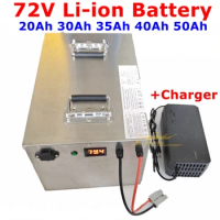 Escooter Battery 72V 20Ah 30ah 35ah 40ah 50ah Lithium Ion with BMS for Tricycle Motorcycle Scooter+Charger