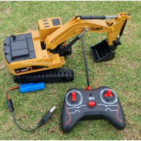 Mainan anak Heavy machine RC excavator crawler mainan mobil truk beco digger RC 1:24 remote kontrol