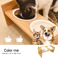 寵物碗架 寵物碗 寵物餐桌 寵物木碗架 加高寵物碗架 陶瓷 雙碗架 可調式寵物碗架【J046】Color me