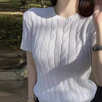 ali Bán Nóng Dongdaemun Thêu Ngựa Con Cầu Vồng Mềm Nếp Thời Trang Ren RL Áo Len Nữ Áo Len Hàng Đầu M
