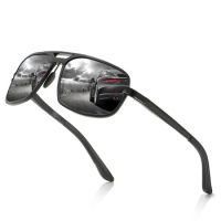 Double Bridge Retro Classic Handcrafted Sun Glasses Polarized Mirror Sunglasses Custom Made Myopia Minus Prescription Lens-1to-6
