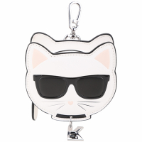 KARL LAGERFELD K/Choupette 墨鏡貓咪造型拉鍊零錢包(白色)