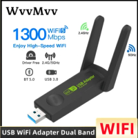 Wireless USB3.0 1300Mbps WiFi Adapter Dual Band 2.4G 5Ghz WIFI USB Adapter Network Card 802.11ac With Antenna For Desktop Laptop