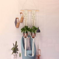 手工編織掛毯創意墻飾壁掛植物網兜吊籃花籃室內懸掛裝飾背景道具
