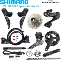 SHIMANO ULTEGRA Di2 R8170 Hydraulic Disc Brake 2x12 Speed Road Bike Groupset R8150 Front/Rear Derailleur CS-R8101 34T Cassette