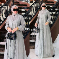 dress salma set hijab realpict bisa COD